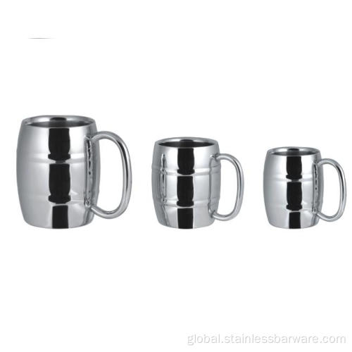 Beer Mug Stainless steel barrel shaped beer mug double wall Factory